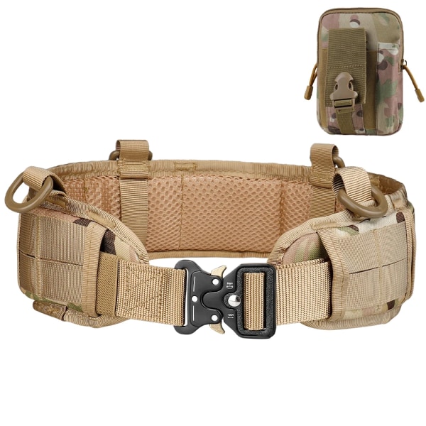 Militärt taktiskt justerbart bälte Utomhusarbete Män Molle Battle Belt Army Combat CS Airsoft Jakt Paintball Vadderade midjebälten cp(.1251) 125cm(.1251)