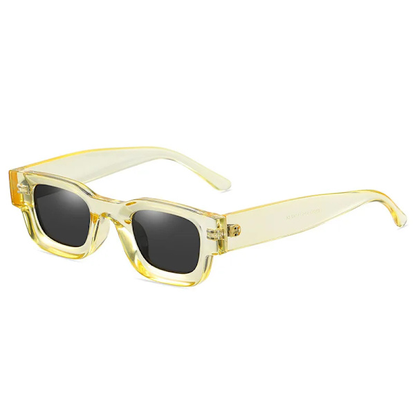 DYTYMJ Polariserade solglasögon Män Liten båge Fyrkantiga solglasögon Anti Blue Light Glasögonbåge Dam/män Hip Hop Oculo Masculino YellowGray-Polarized Free Cloth