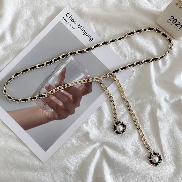 Kedjebälten För Kvinnor Punkstil Metallklänning Guld Dekoration Midjekedja Dam Lyx Designer Märke Kläder Tillbehör 366 White 1pc