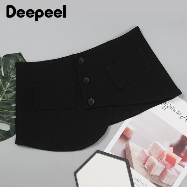 1 st Deepeel 23*68 cm Mode dekorativ korsett för kvinnor, brett midjebälte för skjorta klänning Cummerbund lyxigt designer midjeband CB768-Black-66cm 1Pc