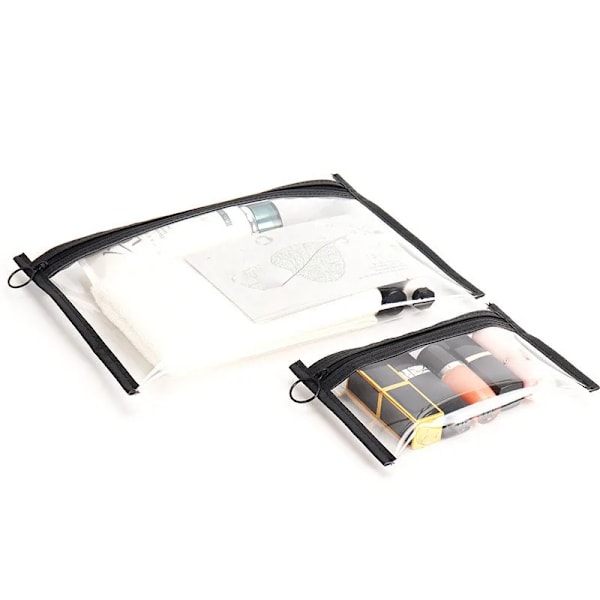 Sminkväska Genomskinlig Organizer Kosmetiska väskor Resor Bärbart case Set PVC Transparent pennväska Badtoaletttvättväska M