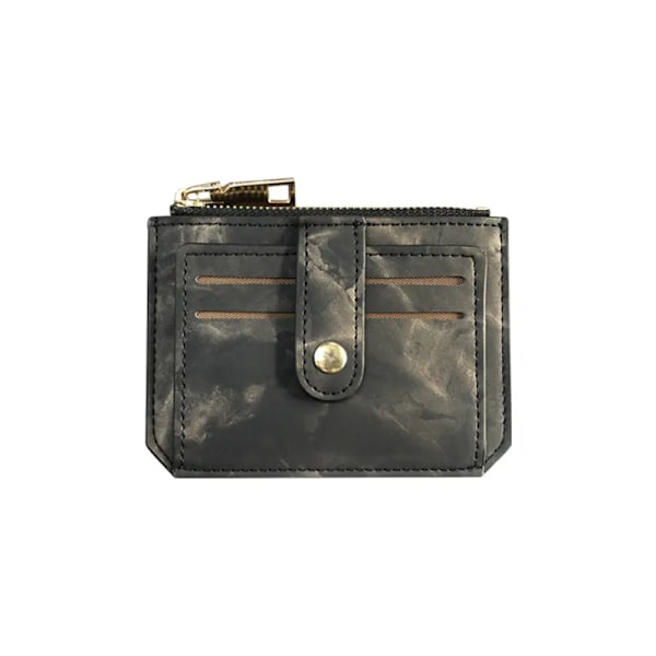 1 ST Mini PU Läder Kreditkortshållare Skydd Cover Hasp Kvinnor Män Liten Ultra-Tunn plånbok Organizer Case Paket Myntväska Black(.123)