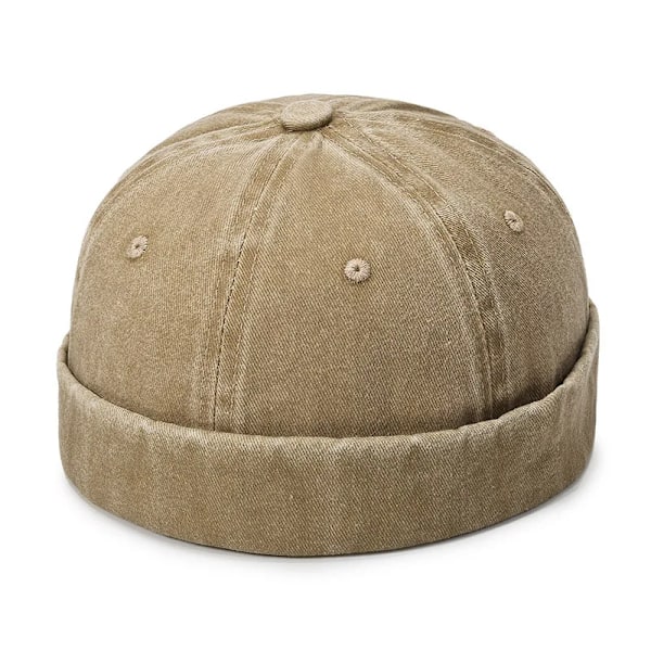 Modeherrar Bomulls Skullies Keps Vintage Kupolhatt Solid Street Bärbar Hatt Sommar Multifunktionell Beanie Hatt Hip Hop Hattar A8