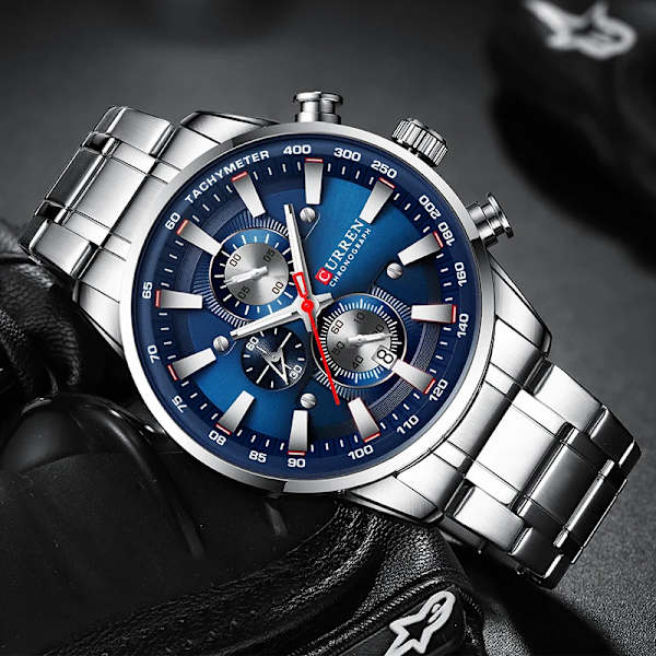 Nya klockor för män Topp lyxmärke CURREN Kvarts watch Sport Vattentät armbandsur Chronograph Date Relogio Masculino S BE Box