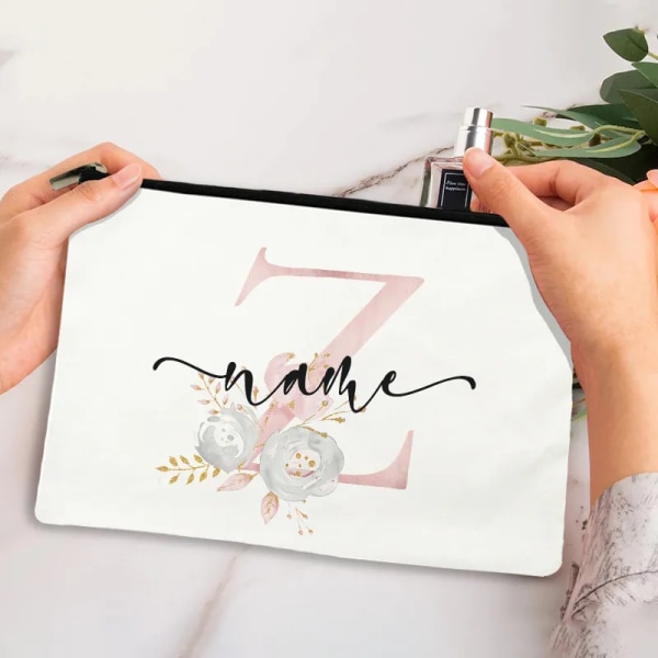 Custom Personalization Print Kvinnor Kosmetisk väska Utomhus sminkväska Resetoalettsaker Organizer Kvinnlig förvaring Sminkfodral D1pinkbwZ