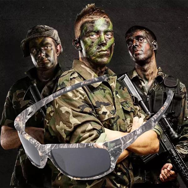 Mode Camo Polarized Solglasögon Män Kvinnor Stresståliga linser Vindsandsäkra mörka solglasögon Man Fiske Cykling UV400 5105C7MatteBlack