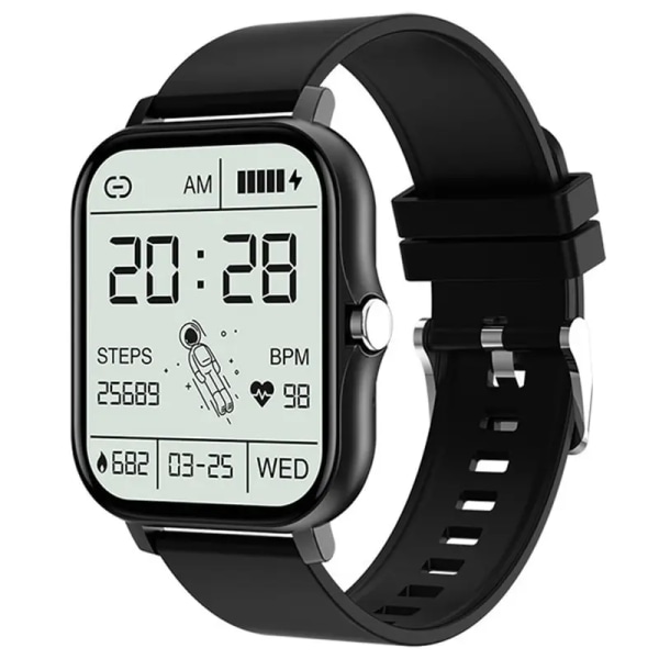 Smart Watch Bluetooth Call Dial Information Push 1,69 Pekskärm Multi Sport Mode Weather Custom Dial Sportarmband Black