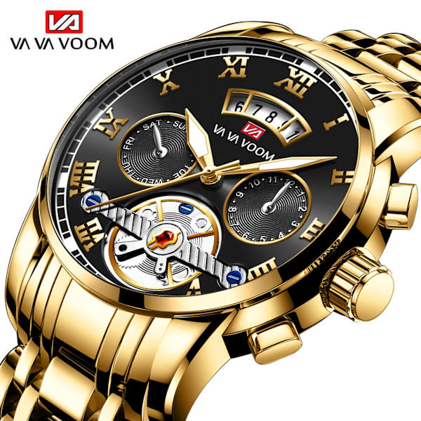 Relogio Masculino Toppmärke Luxury Watch Rostfritt stål Luminescensklocka Casual Chic 3Bar Vattentät Watch utomhus 2453-JHH