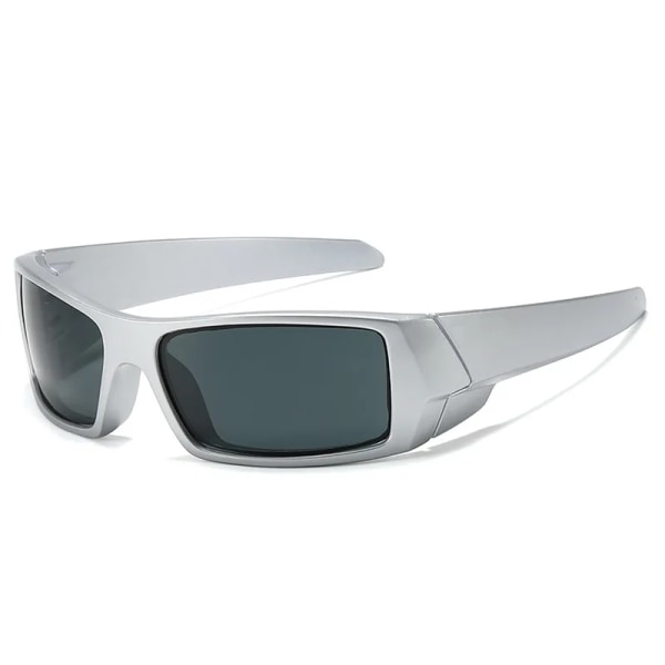 Trendiga cykelsolglasögon män kvinnor 2023 Ny mode sportdesign y2k solglasögon Shadow UV400 lentes de sol hombre manlig glasögon silver blue as shown