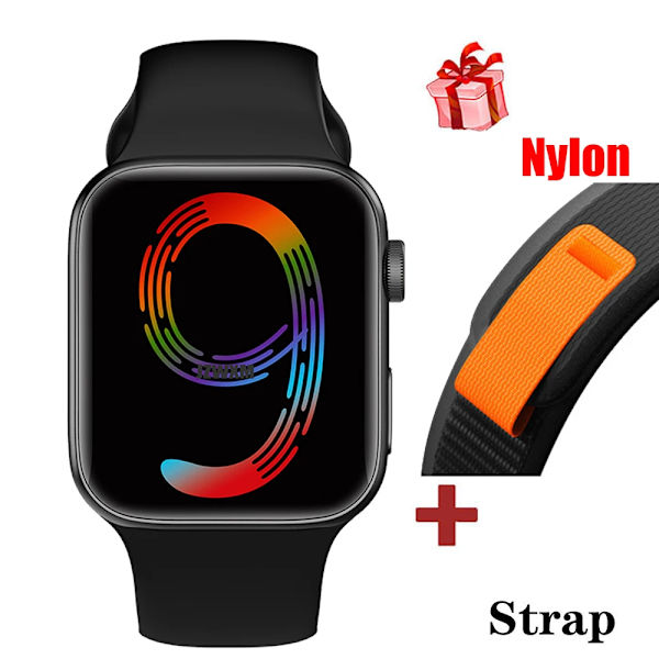 IWO Series 9 Smart Watch I9 Pro Max Trådlös laddning Bluetooth -samtal Sport Sömnpuls Män Kvinna Smartwatch För Apple-telefon Black A Black Gray With Original Box