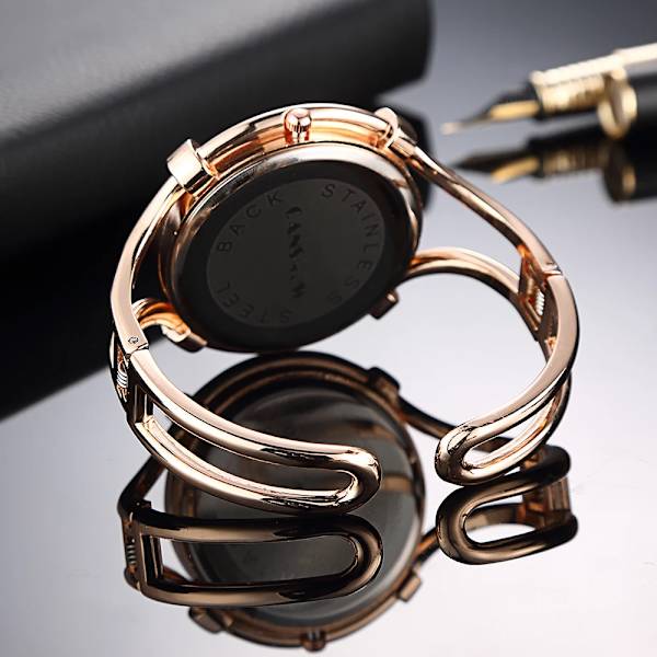 Lyxmärke Rhinestone Klockor Dam Armband Armband Armband Klockor Dam Quartz Dress Guld Klockor reloj mujer saat Rose Black