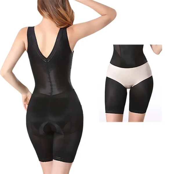 Kvinnlig waist trainer Korrigerande kropp Magkontroll Lårtrimmer skinkor Shapewear Push Up Öppen gren Sömlösa underkläder Nude XL