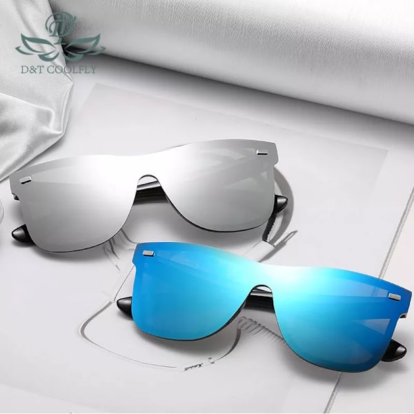 D&T New Fashion Solglasögon Ett stycke Trend Personlighet Glasögon Brand Design Skydd Reflexerande Ramlösa Solglasögon UV400 C4 Other