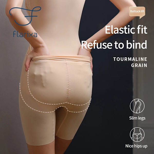 Flarixa Ärmlös bantningsbody med pad Sexig djup V-hals Shapewear Kvinnor Korsett Back Take Off Body Shaper i ett stycke XXXL Beige-Vest XXL
