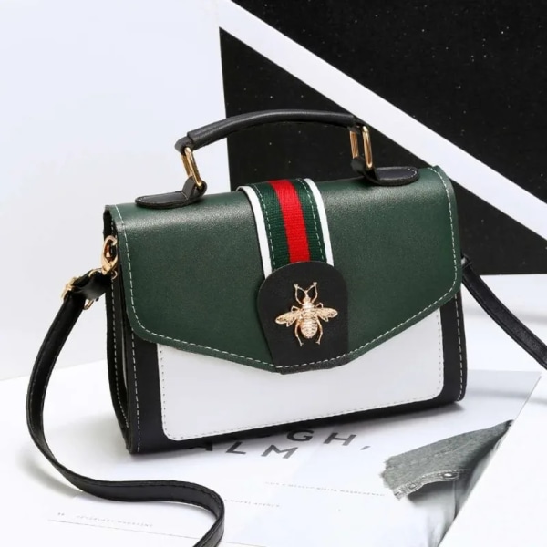 Kvinnor Designer Contrast Handväska Kvinna Ny Klassisk Crossbody-väska Flikväska Läder Axelväska Damväska Light Grey