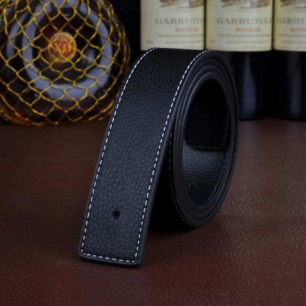 Nytt Lyxmärke Bälten Herr Högkvalitativ Nål Spänne Man Armband Äkta läder Midjeband Ceinture Herr Inget Spänne 3,8 cm H Bälte Black 115CM