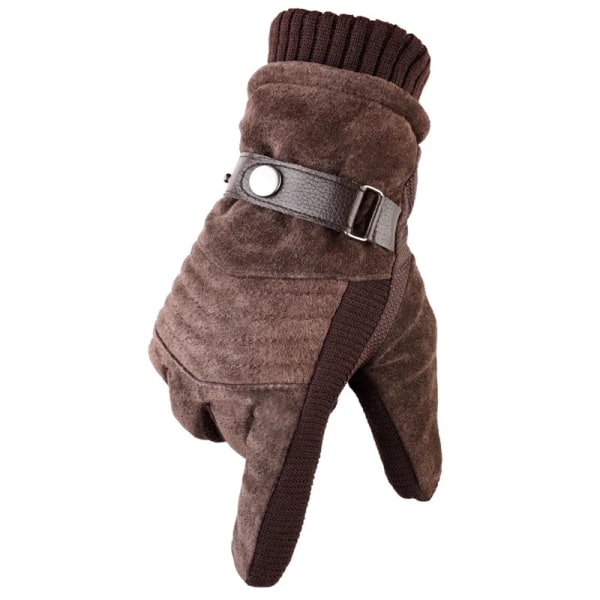 Kalltåliga unisex vattentäta vinterhandskar Cykling Motorcykel Varma handskar Pekskärm Kallt väder Vindtät Anti-halk utomhus Brown Style C