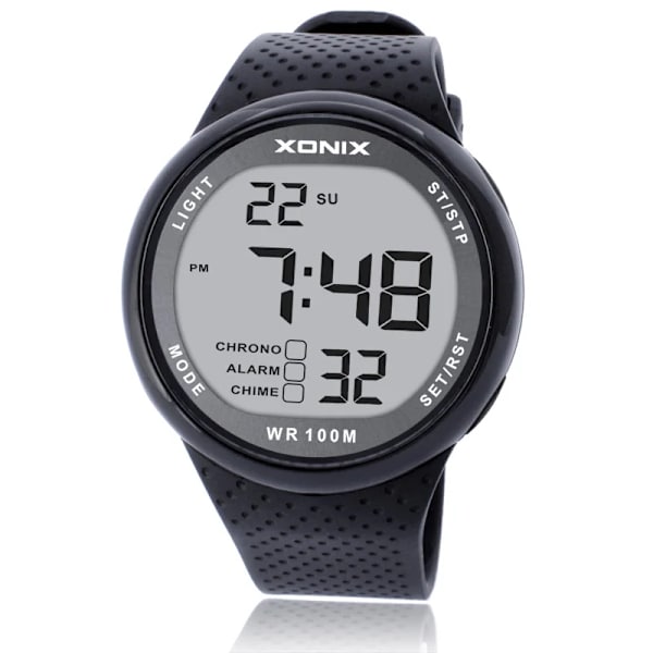 2016 nytt märke XONIX Watch Herr Militära sportklockor Mode PU Vattentät LED Digital Watch For Man Klocka digital-klocka GJ-007C(SiliconeBand