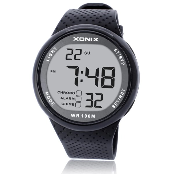 2016 nytt märke XONIX Watch Herr Militära sportklockor Mode PU Vattentät LED Digital Watch For Man Klocka digital-klocka NY-006(Silicone Band