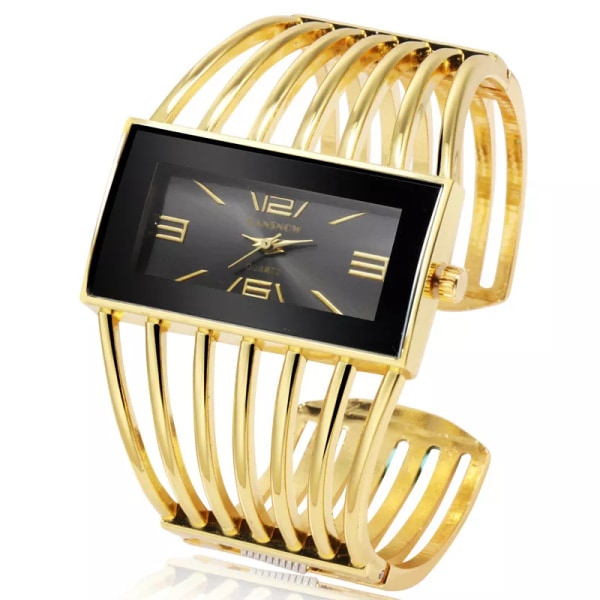 CANSNOW Watch Lyxmode Rose Gold Armband Armband Watch Dam Klänning Klocka Kvinna Dam Saati Flickor Armbandsur Relojes gold black