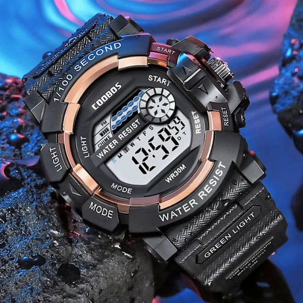 Mode herr LED digital watch Date Sport utomhus elektronisk watch för män Toppmärke Lyx militärklockor relogio masculino Black 3