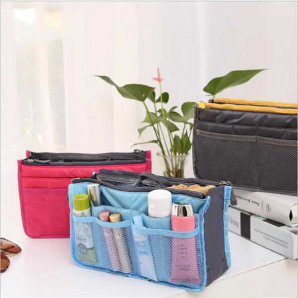 Damväska Resor Kosmetisk handväska Makeuppåse Organizer Toalettartiklar Trimsats Stor nylon handväska Deep Blue