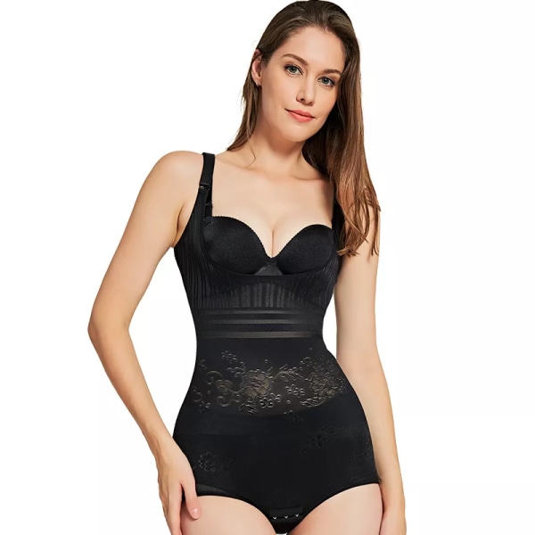 Body Shaper Waist trainer Drakorsett Bantning Slida Mage Kvinnor Rumplyftare Korrigerande Underkläder Bodysuits Shapewear Kvinnor black XL