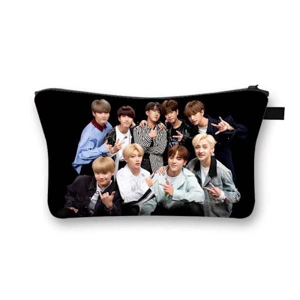 KPOP Stray Kids Kosmetikväska Dam Sminkväska Flickor MINHO JISUNG WOOJIN CHANBIN FELIX Koreanska Organize Väskor kvinnlig Resväska shzbnantuan5