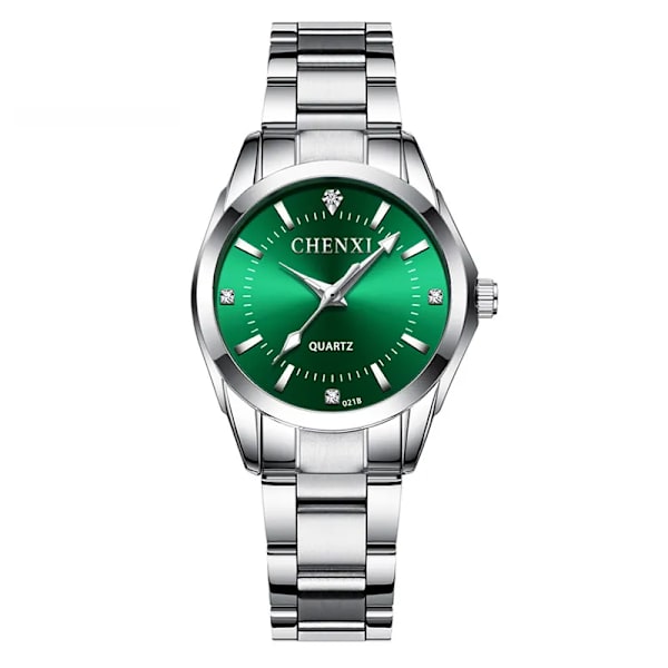 Lyxmärke Modeklockor Dam Xfcs Dam Rhinestone Quartz Watch Damklänning Klocka Armbandsur Relojes Mujeres Green