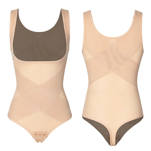 Damtrosa Bodysuits Full BodyShaper Seamless Sexig Magkontroll Shapewear MISS MOLY Mesh Bantning Platt Mage Underbyst Korsett Black XXL