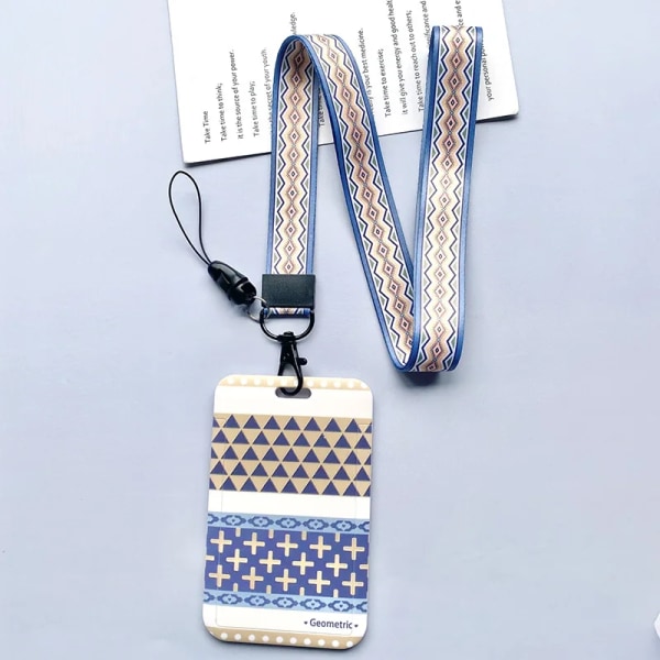 2022 Ins Student School Access Control Kredit-ID-korthållare Väskor Geometriska mönster Kvinnor Män Arbete Busskort Cover Case q long string
