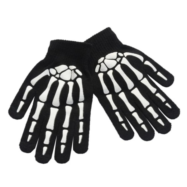 Full Finger Handske Kläder Accessoarer Halloween Stil Kvinnor Män Handskar Flickor Pojkar Skräck Skalle Kloben Skelett Handskar Ridning Type 2 One Size