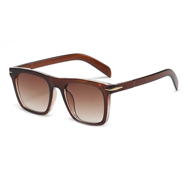 2022 klassiska fyrkantiga solglasögon för män Modemärke Designer Nit Retro Solglasögon för kvinnor UV400 Beckham Style Driver Glasögon leopard gray AS