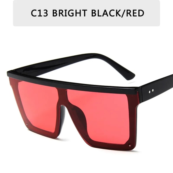 2023 Vintage Man Flat Top Solglasögon Märke Black Square Shades UV400 Gradient Solglasögon För Kvinnor Cool One Piece Designer C13 Other