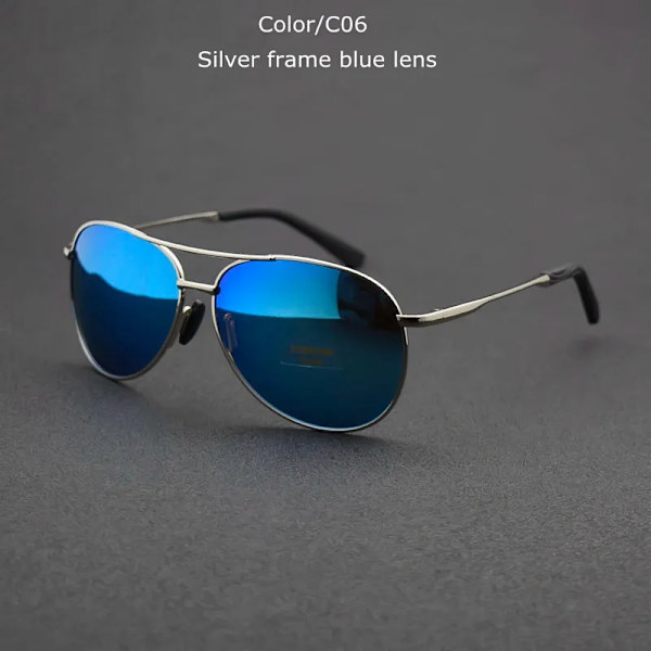TUZENGYONG 2023 Brand Alloy Herrsolglasögon Polarized UV400 Lens Solglasögon För Herr Pilotglasögon Oculos de sol Hög kvalitet T8013 C06 no box