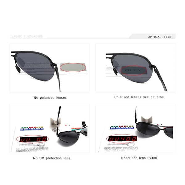 OLEY Brand Polarized Solglasögon Herr Klassiska pilotsolglasögon Driving antireflex UV400-glasögon För Herr kvinnor YA541 YA541 C3BOX