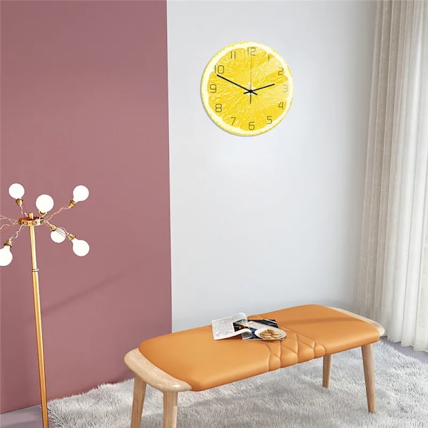 Färska Frukt Väggklockor Heminredning Hängande Citron Kök Klockor Reloj De Pared Dryckesbutik Dekoration Specialpresent Sommar CC098