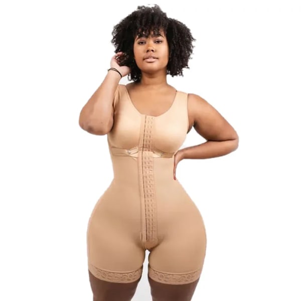 Fajas colombianska Shapewear för kvinnor Slimming Skims Butt Lifter Full Body Shaper Bbl Magkontroll Body Gren Öppen Design XS Beige M