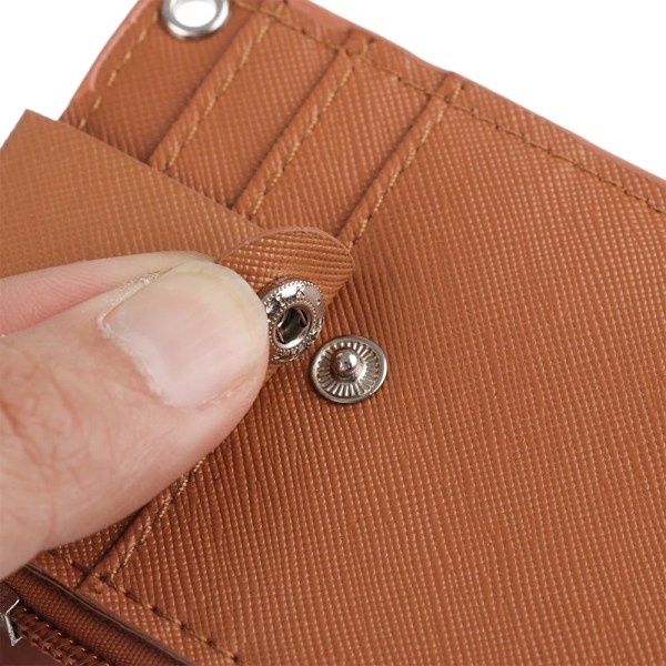 Mode PU-läder Business ID-korthållare Kreditbricka Hållare Busskort Cover med nyckelring brown(.2709)