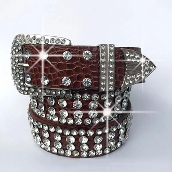 Diamantbälte Goth Lolita Cosplay Harajuku Y2K Punk Lyxrem Bling Bling Disco Midjeband Hip Pop Kvinnor Män Kristallbälten AS IMAGE(.850) 110cm(.850)