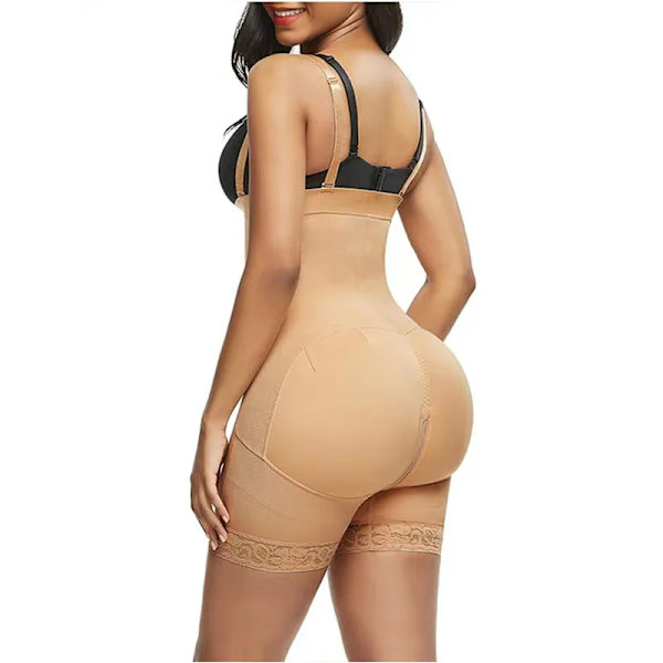 Fajas Colombianas Butt Lifter Spets Hög midja Booty Lifting Hip Enhancer Bodysuit Skims Bantning Underkläder Kvinnor Kroppsformare Black M