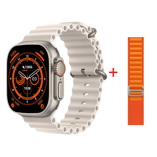 Smart Watch Ultra Series 8 NFC 49mm Smartwatch Herr Dam Bluetooth Call Vattentät Trådlös laddning HD-skärm för Apple WhiteHY-GoldGS