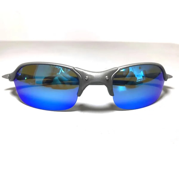 MTB Man Polarized Solglasögon Cykelglasögon UV400 Fiskesolglasögon Metall Cykelglasögon Cykling Glasögon Ridglasögon K-1 Sky Blue