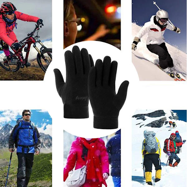 Vindtäta vintercykelhandskar Pekskärmscykel Cykelsport Stötsäkra utomhusvarma handskar Ski Jakt Taktiska handskar Nyhet Thick - Dark gray