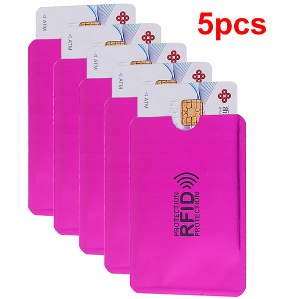 Män Anti Rfid Plånbok Blockering Läsare Lås Bankkortsinnehavare ID Bankkort Case Skydd Metall Kredit NFC Hållare Aluminium 6*9cm 5pcs7
