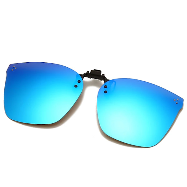 Clip On Polariserad Lens Män Fyrkantiga Solglasögon Nattkörning Glasögon Fiske Glasögon Flip Up Designer Lyxiga Solglasögon Oculos blue as picture