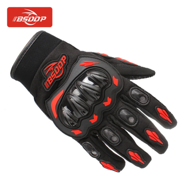 Cykelhandskar Andas Full Finger Racing Handskar Utomhussport Skydd Ridning Cross Dirt Motorcykel Handskar Guantes Moto Red XXL