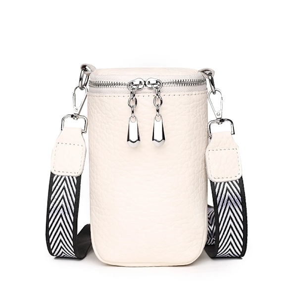 Äkta läder Kvinnor Axelväskor Lyxmärken Mini Kvinnlig Mobiltelefonväska Hög kvalitet Kvinnor Handväskor Kvinnlig Messenger Bag Beige
