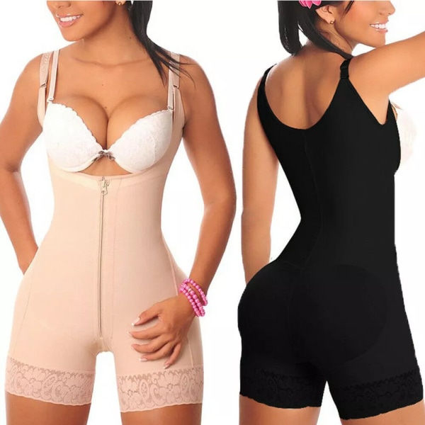 Fajas Reductoras Plus Size S-6XL Magic Full Body Shaper Body Slimming Waist Trainer Gördel Lårtrimmer Viktminskningskorsett Beige 4XL