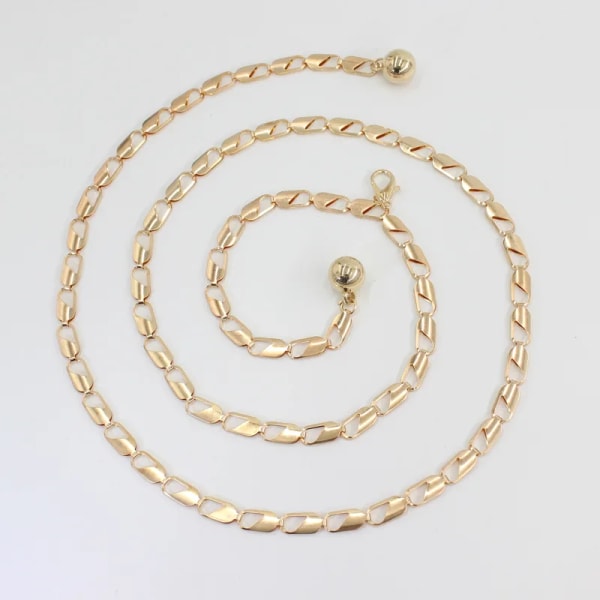 1 st Dambälte Pärla Dekorativt Metallbälte Pärlkrok Midjekedja Klänning Dekorativ midja Elegant tunt midjeband I1 105-115cm
